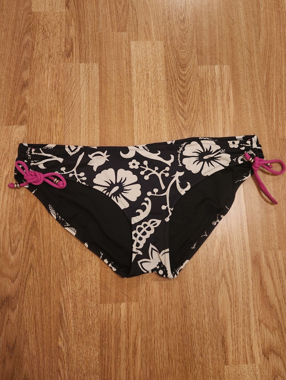 American Eagle Outfitters Bikini Swim Bottom Black White Large
